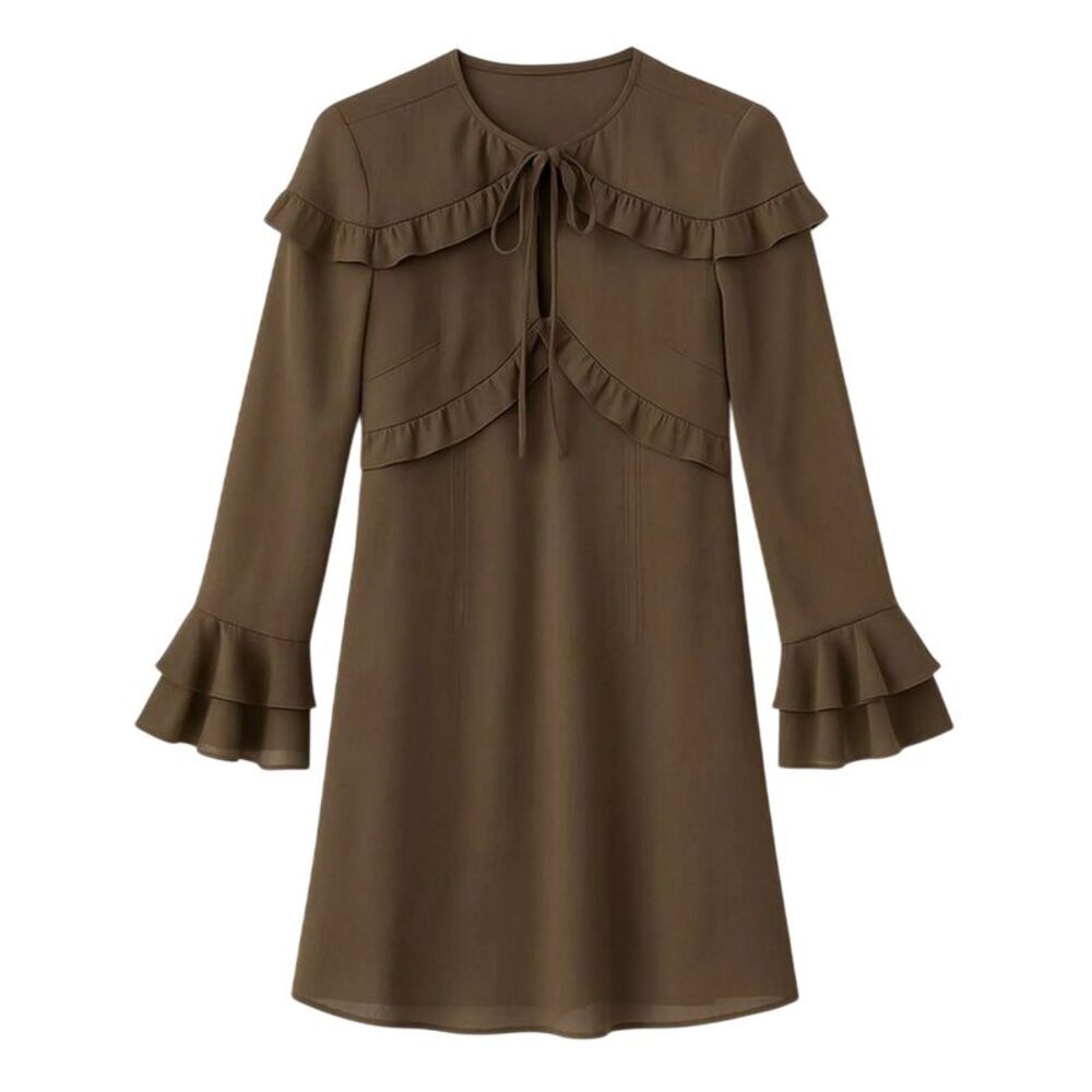 I Saw It First Womens/Ladies Ruffled Mini Dress / Brown